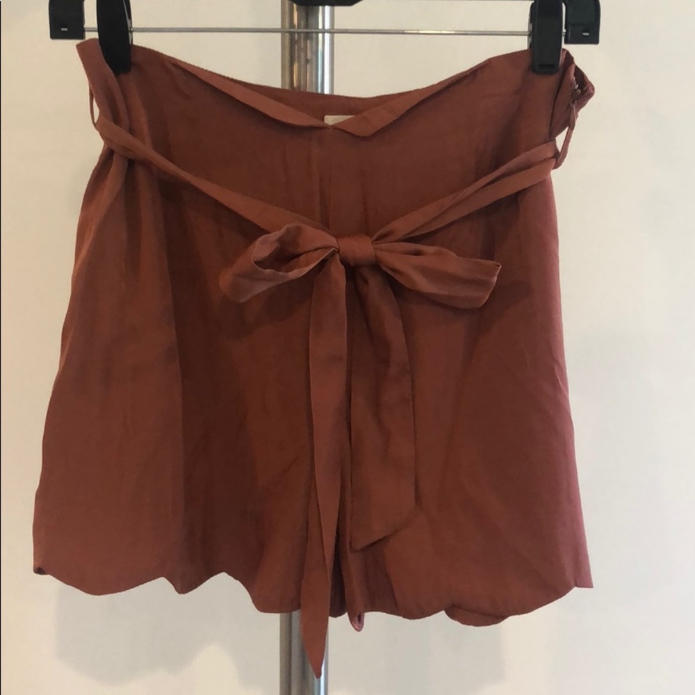 High waist rose colored shorts